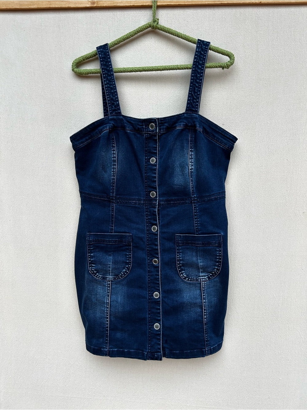 Denim Button-Front women’s jean  Dress - Dark Blue